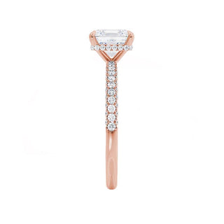 1.20 CT Princess Shaped Moissanite Hidden Halo Style Engagement Ring 1