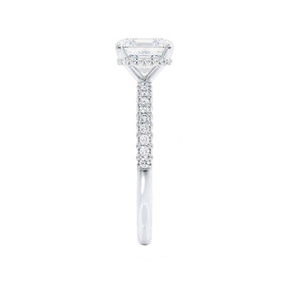 1.20 CT Princess Shaped Moissanite Hidden Halo Style Engagement Ring 1