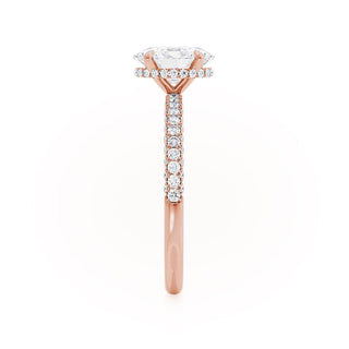 2.10 CT Oval Shaped Moissanite Hidden Halo Style Engagement Ring 4