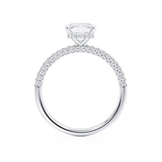 1.75 CT Emerald Shaped Moissanite Hidden Halo Style Engagement Ring 7