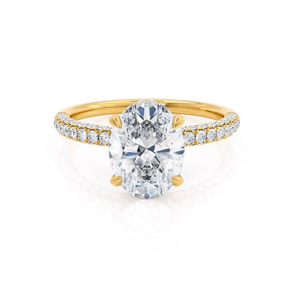 4.20 CT Oval Shaped Moissanite Hidden Halo Style Engagement Ring 2