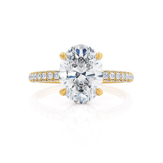 4.20 CT Oval Shaped Moissanite Hidden Halo Style Engagement Ring 3