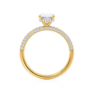 4.20 CT Oval Shaped Moissanite Hidden Halo Style Engagement Ring 5