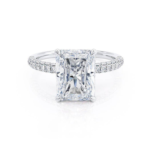 1.80 CT Radiant Shaped Moissanite Hidden Halo Engagement Ring 1