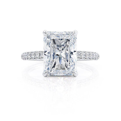 2.70 CT Radiant Shaped Moissanite Hidden Halo Style Engagement Ring 2