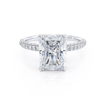 2.70 CT Radiant Shaped Moissanite Hidden Halo Style Engagement Ring 5