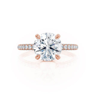 1.50 CT Round Shaped Moissanite Hidden Halo Style Engagement Ring 4