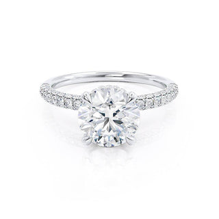 1.50 CT Round Shaped Moissanite Hidden Halo Engagement Ring 3