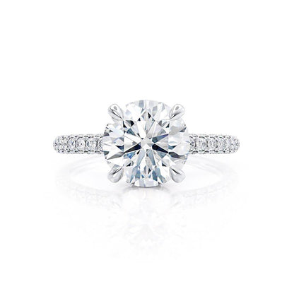1.0 CT Round Shaped Moissanite Hidden Halo Style Engagement Ring 4