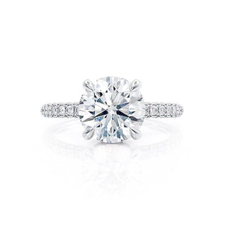 1.50 CT Round Shaped Moissanite Hidden Halo Engagement Ring 4