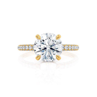 1.50 CT Round Shaped Moissanite Hidden Halo Style Engagement Ring 5