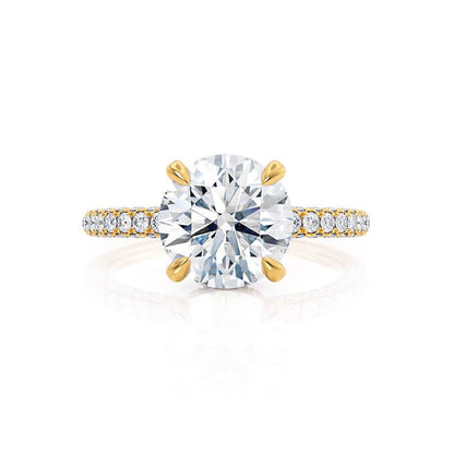 1.50 CT Round Shaped Moissanite Hidden Halo Style Engagement Ring 5