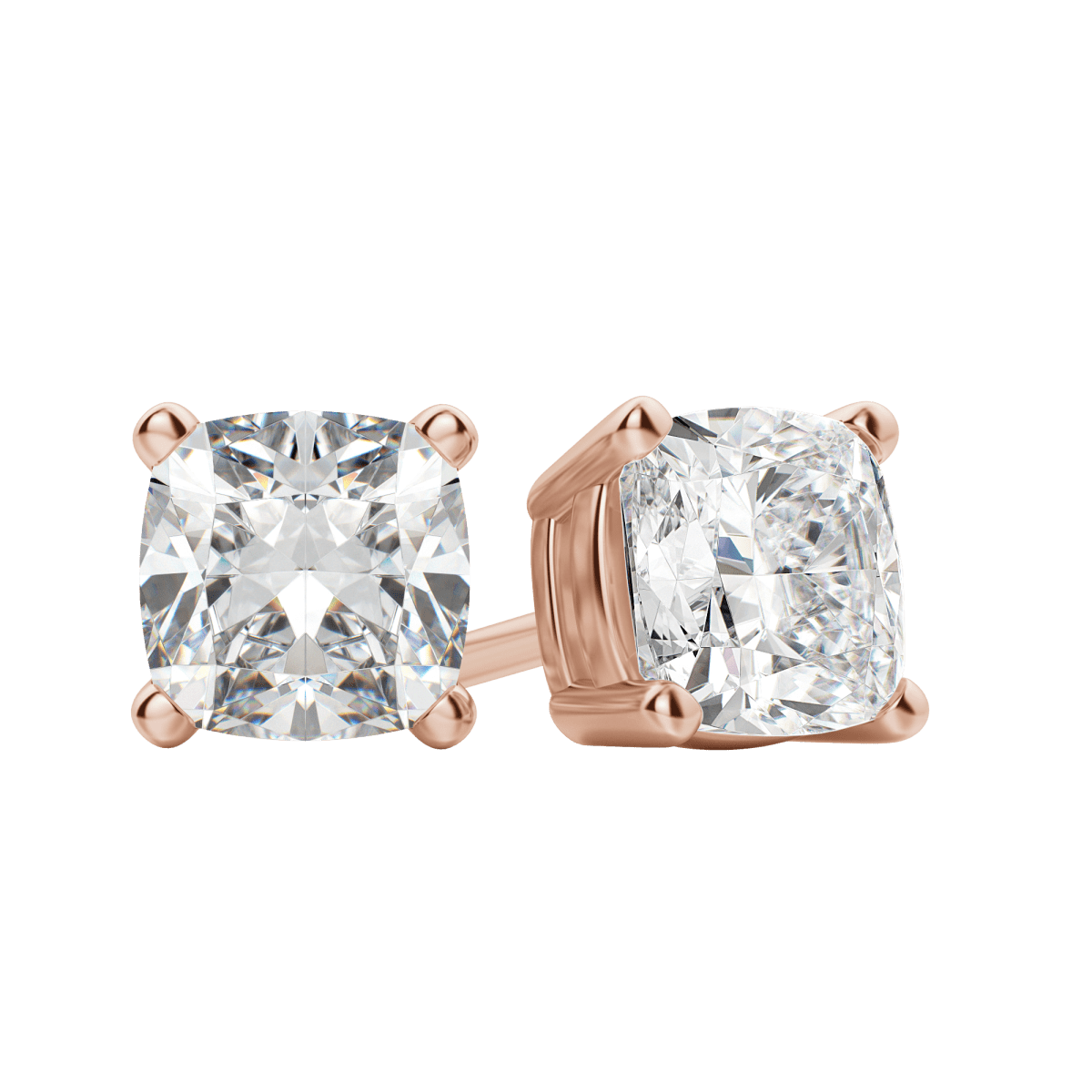 0.50 CT-2.0 CT Cushion Solitaire CVD F/VS Diamond Earrings 7