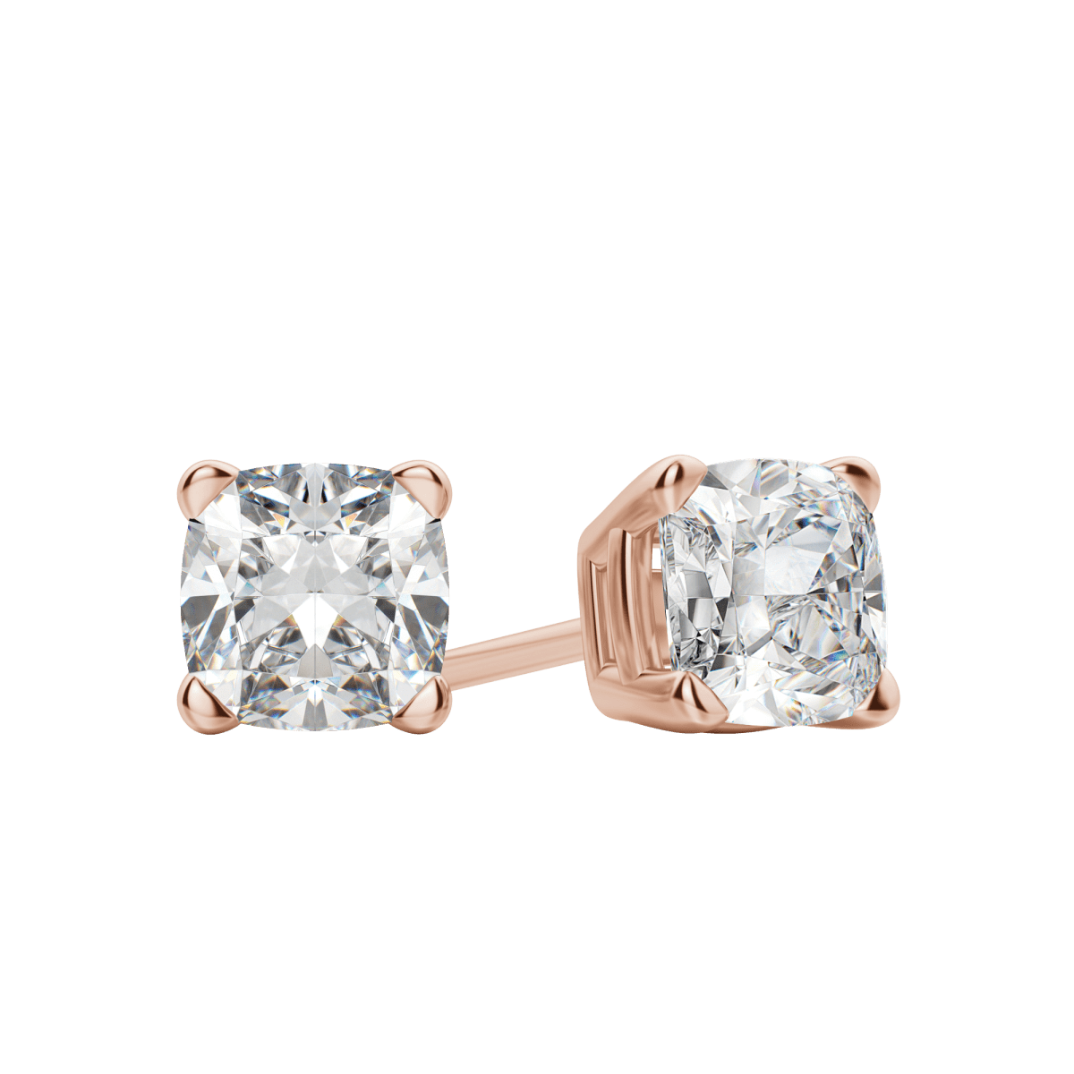 0.50 CT-2.0 CT Cushion Solitaire CVD F/VS Diamond Earrings 8