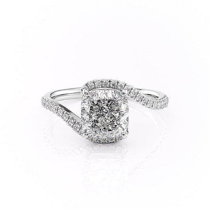2.54 CT Cushion Cut By Pass Moissanite Engagement Ring 10