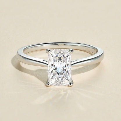 1.67 CT Radiant Cut Solitaire Moissanite Engagement Ring 1