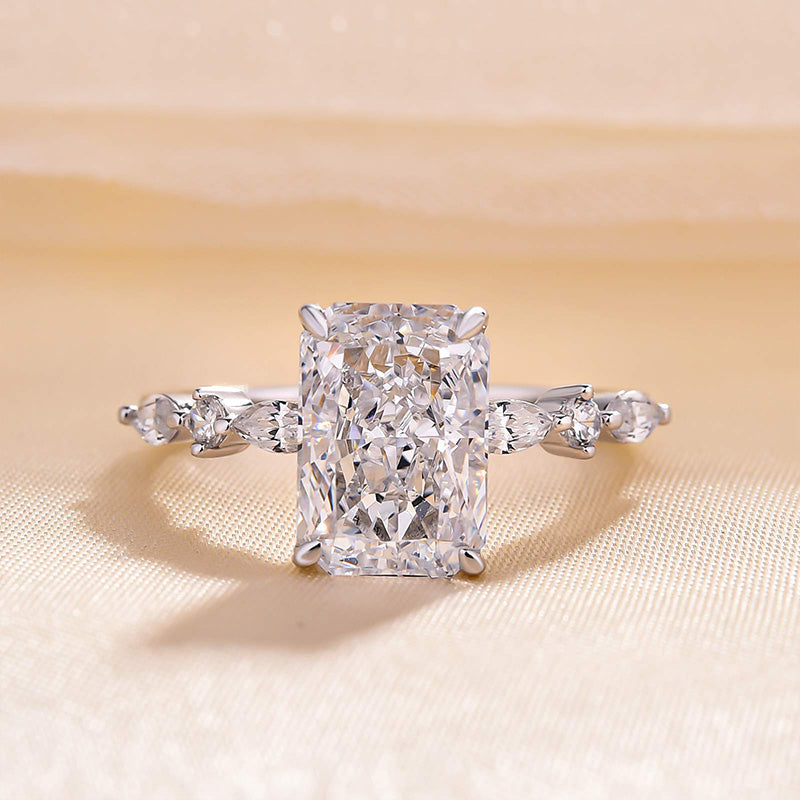 3.50 CT Radiant Solitaire CVD F/VS1 Diamond Engagement Ring 1