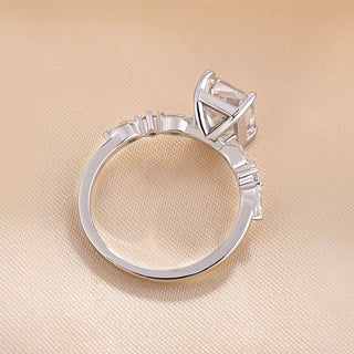 3.50 CT Radiant Cut Pave Style CVD F/VS1 Diamond Engagement Ring 4