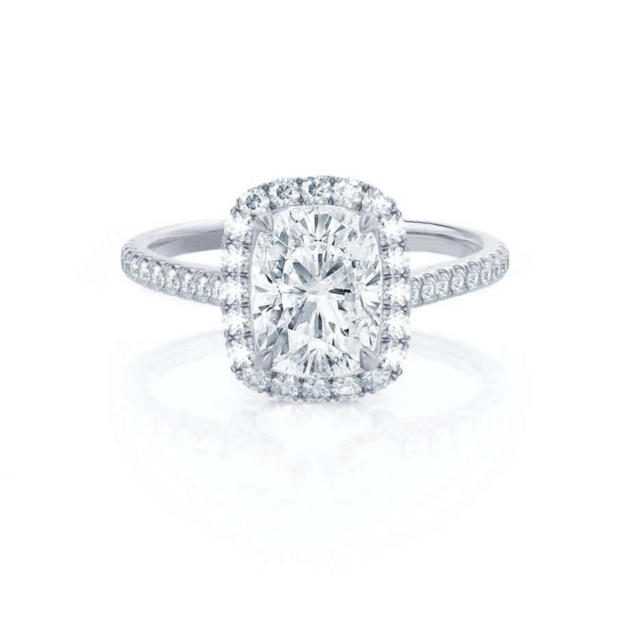 2.30 CT Elongated Cushion Shaped Moissanite Halo Engagement Ring 1