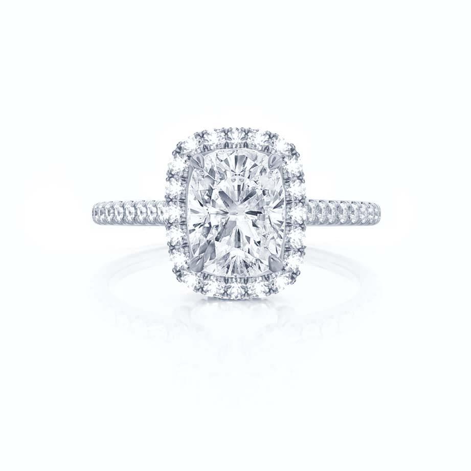 2.30 CT Elongated Cushion Shaped Moissanite Halo Engagement Ring 2