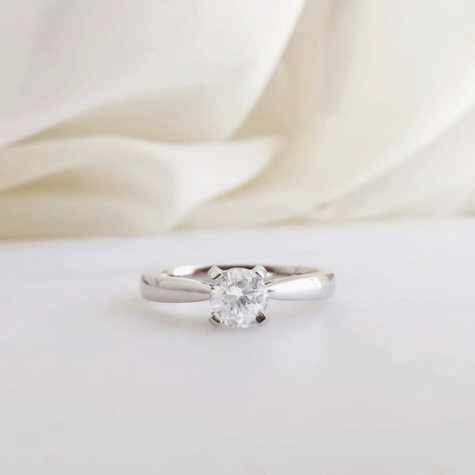 0.27 CT Round Solitaire CVD G/VS2 Diamond Engagement Ring 1