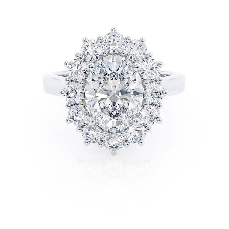 2.10 CT Oval Shaped Moissanite Halo Style Engagement Ring 3