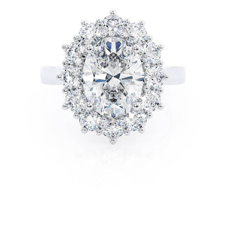 2.10 CT Oval Shaped Moissanite Halo Style Engagement Ring 4