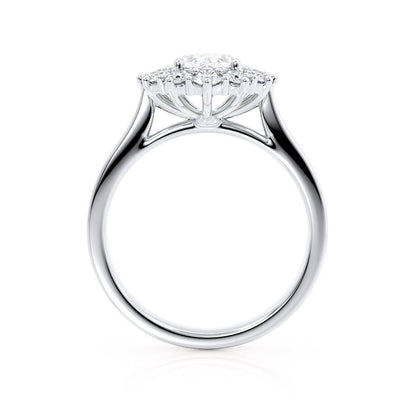 2.10 CT Oval Shaped Moissanite Halo Engagement Ring 6