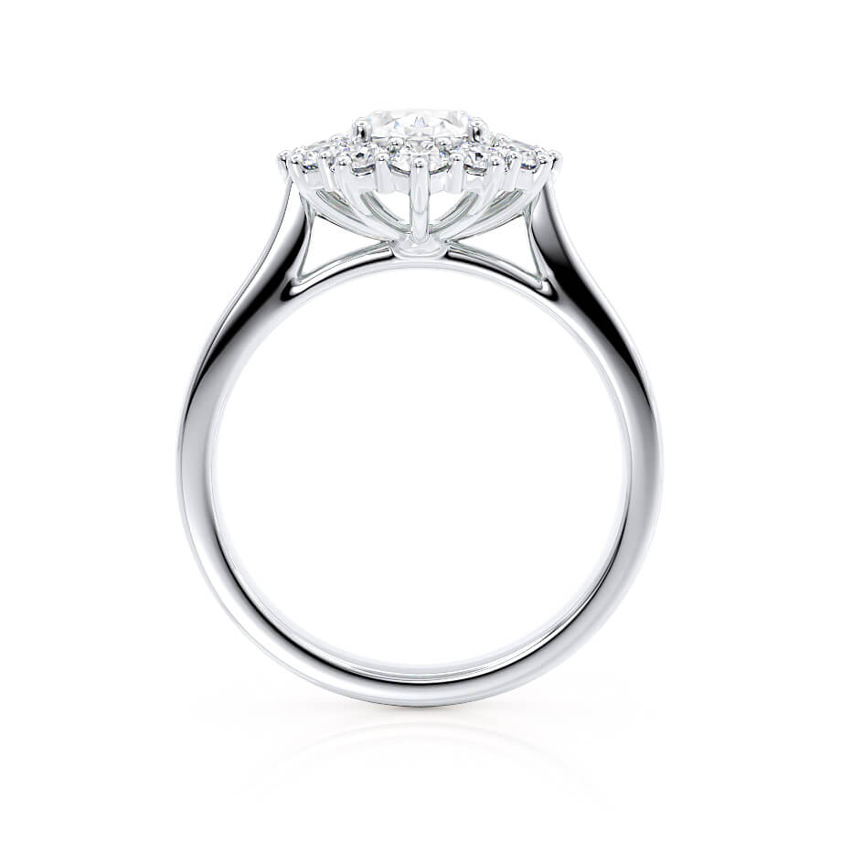 2.10 CT Oval Shaped Moissanite Halo Style Engagement Ring 6