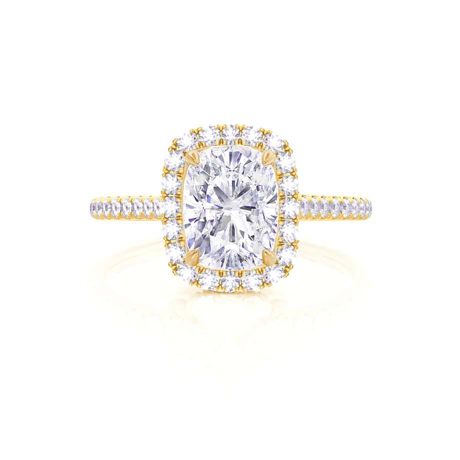 2.30 CT Elongated Cushion Shaped Moissanite Halo Style Engagement Ring 4