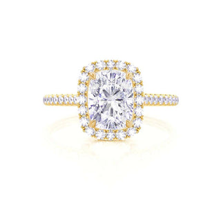 2.30 CT Elongated Cushion Shaped Moissanite Halo Style Engagement Ring 4