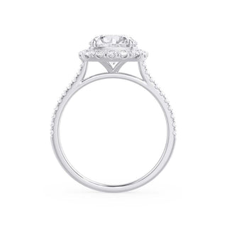 2.30 CT Elongated Cushion Shaped Moissanite Halo Engagement Ring 6