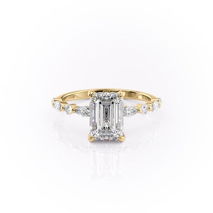 2.10 CT Emerald Cut Solitaire Pave Setting Moissanite Engagement Ring 11