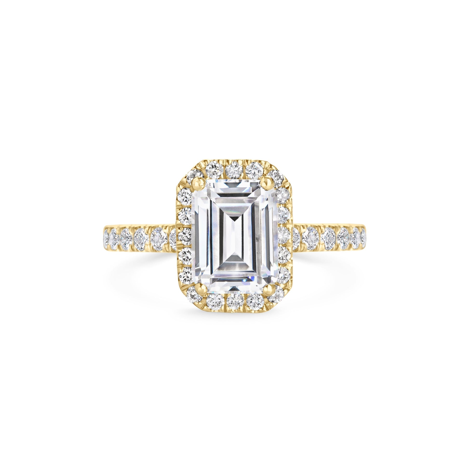 2 CT Emerald Halo CVD F/VS1 Diamond Engagement Ring 5