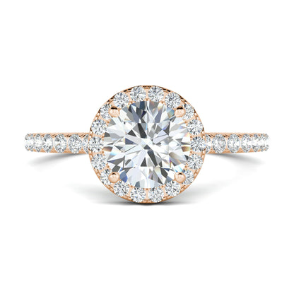 1.0 CT Round Cut Halo Moissanite Engagement Ring 18