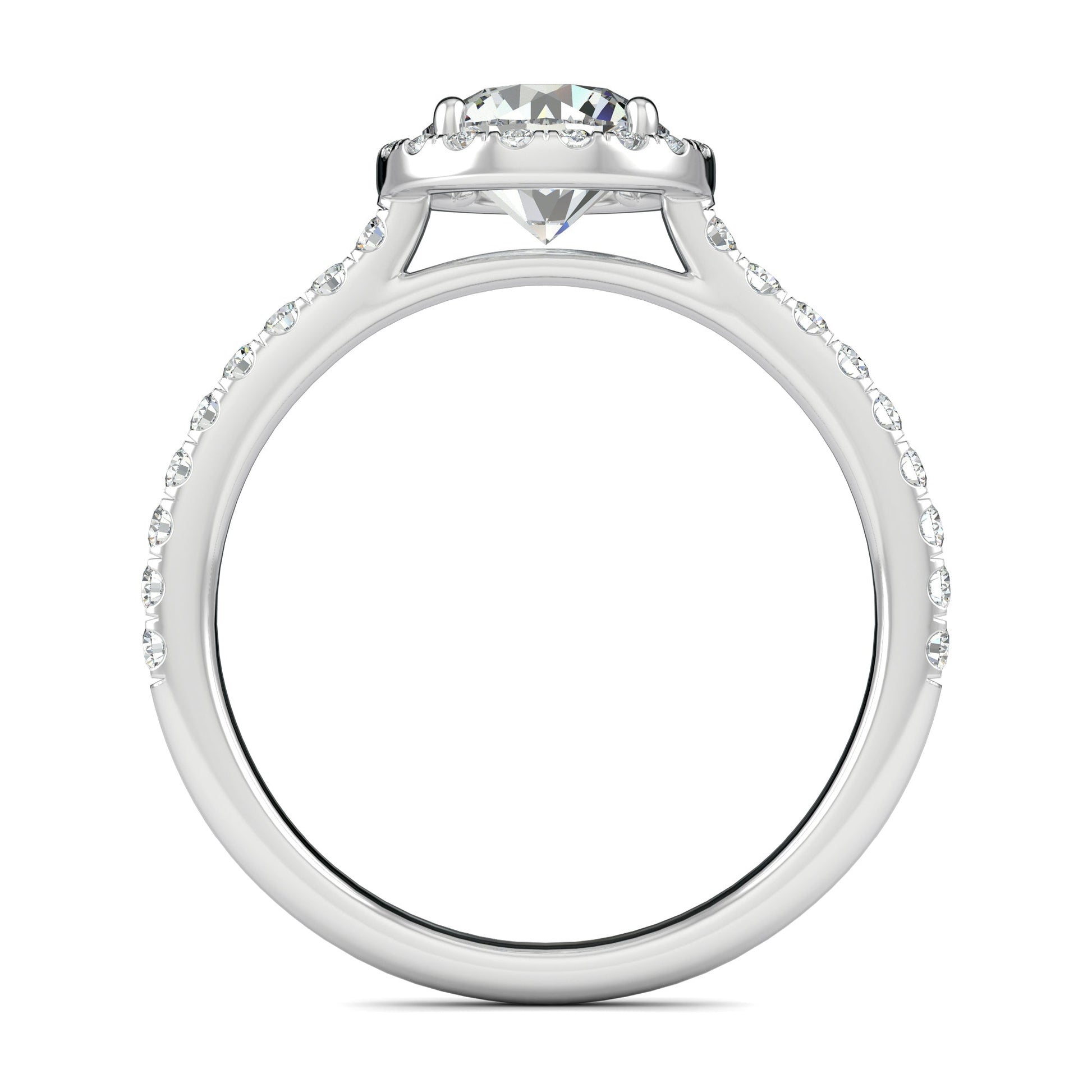 1.0 CT Round Cut Halo Moissanite Engagement Ring 11