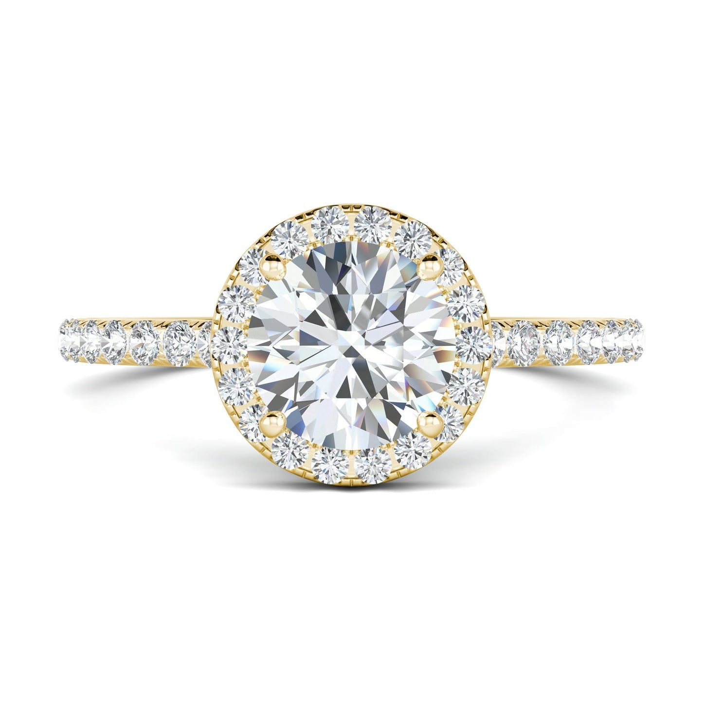 1.0 CT Round Cut Halo Moissanite Engagement Ring 13