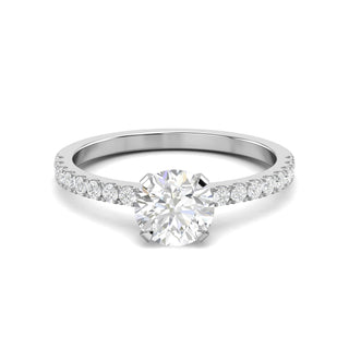 1.03 CT Round Cut Pave CVD F/VS1 Diamond Engagement Ring 3