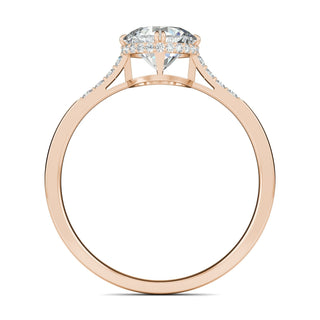 0.7 CT Round Cut Pave CVD F/VS1 Diamond Engagement Ring 17