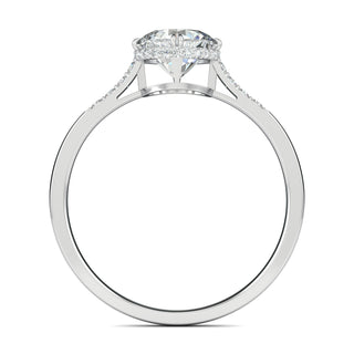 0.7 CT Round Cut Pave CVD F/VS1 Diamond Engagement Ring 5