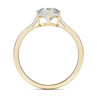 0.7 CT Round Cut Pave CVD F/VS1 Diamond Engagement Ring 11