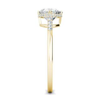 0.7 CT Round Cut Pave CVD F/VS1 Diamond Engagement Ring 9