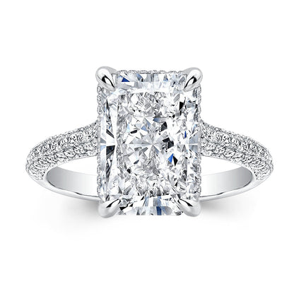 7.0 CT Radiant Hidden Halo CVD F/VS1 Diamond Engagement Ring 10