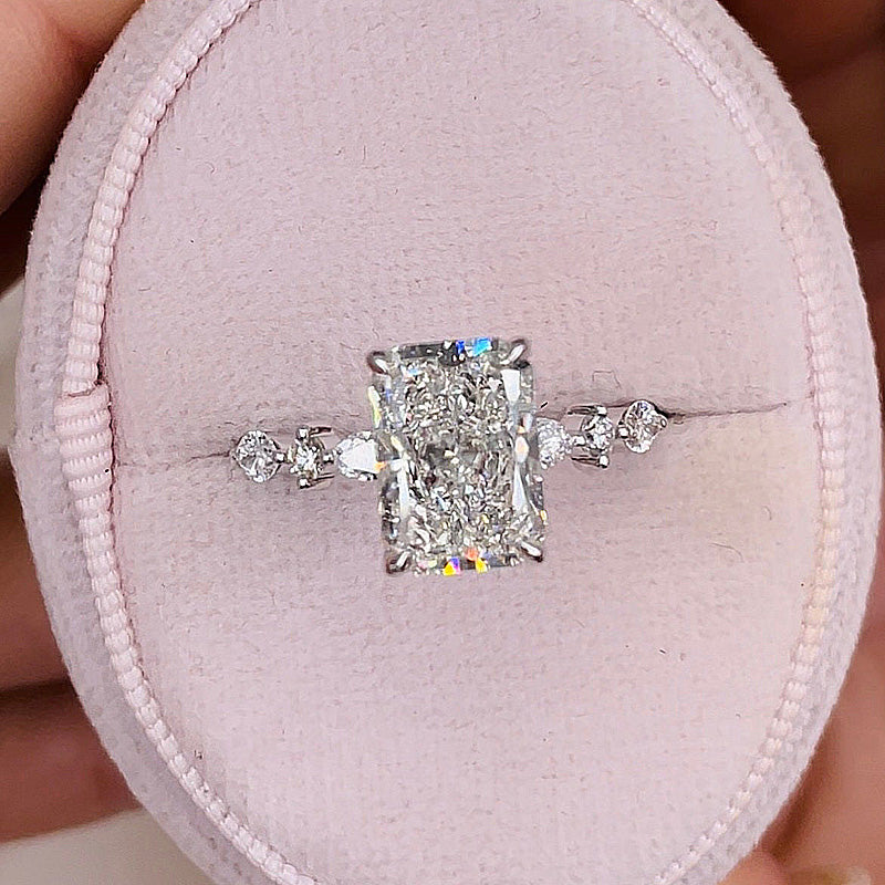 3.50 CT Radiant Solitaire CVD F/VS1 Diamond Engagement Ring 5