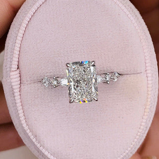 3.50 CT Radiant Cut Pave Style CVD F/VS1 Diamond Engagement Ring 5