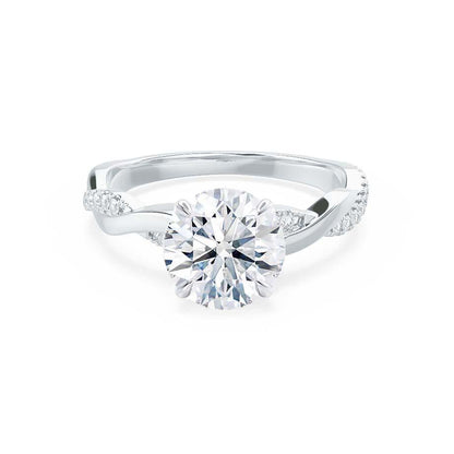 0.80 CT Round Shape Solitaire Twisted Style Moissanite Engagement Ring 2