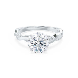 0.80 CT Round Shaped Twisted Pave Style Moissanite Engagement Ring 2