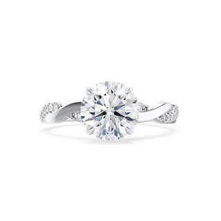 0.80 CT Round Shaped Twisted Pave Style Moissanite Engagement Ring 3