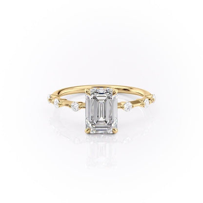 2.10 CT Emerald Cut Solitaire Dainty Style Moissanite Engagement Ring 11