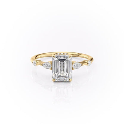 1.91 CT Emerald Cut Solitaire Hidden Halo Setting Moissanite Engagement Ring 11